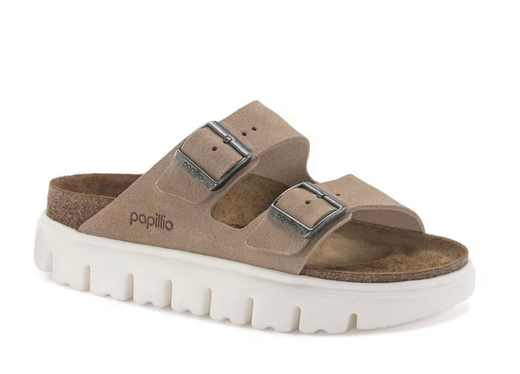 Birkenstock Arizona Chunky Sandals - Suede Beige