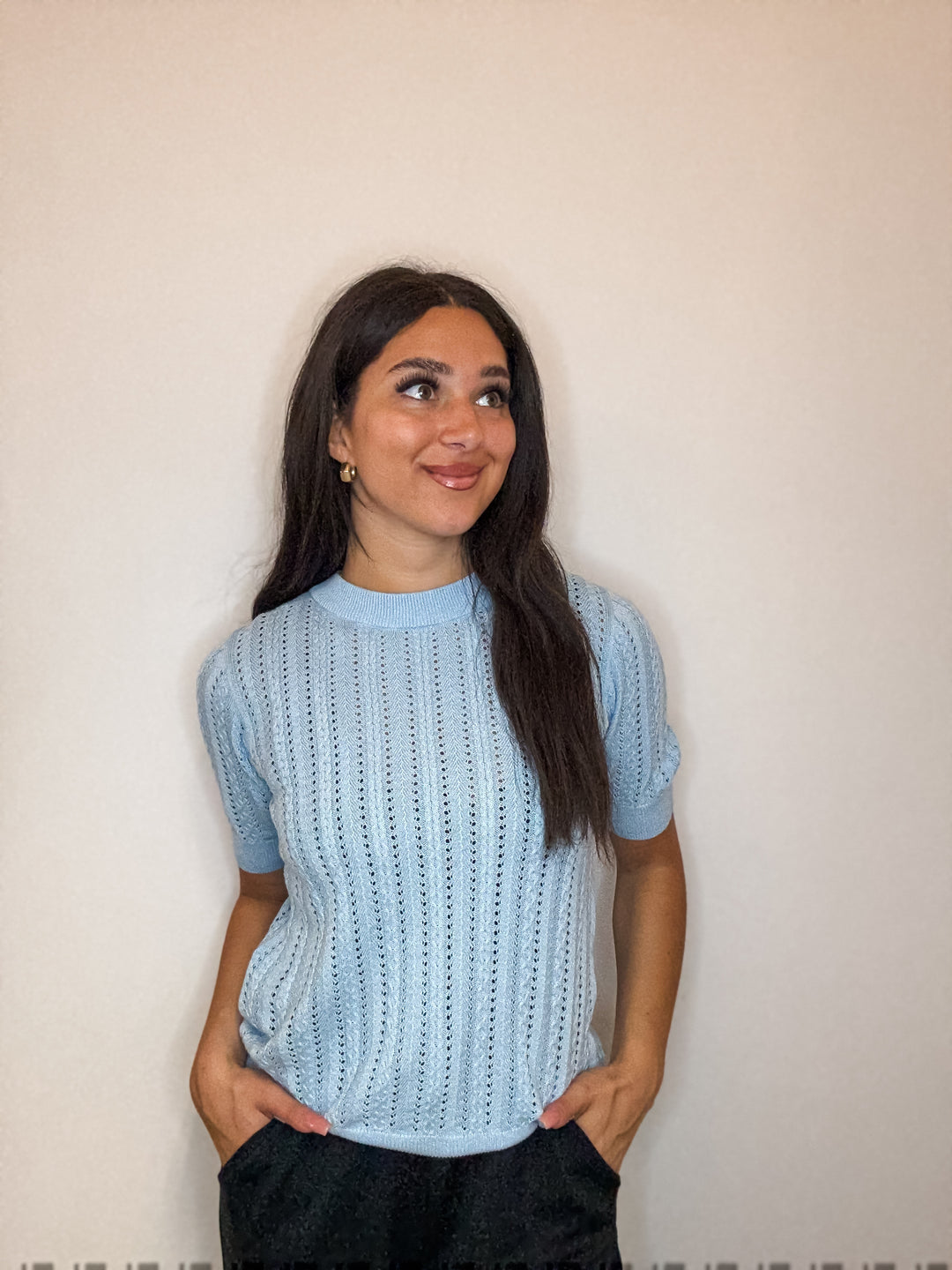 Morena Open Knit Sweater Tee