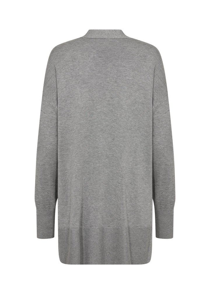 Dollie 739 Medium Grey Long Button Up Cardigan