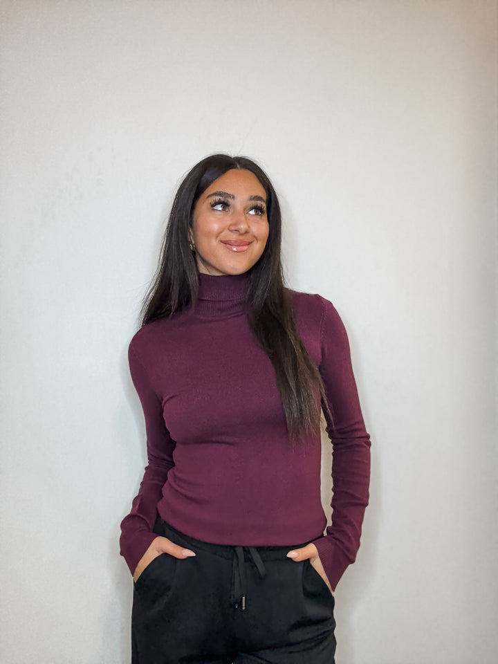 Glory Turtleneck Sweater - Dark Purple