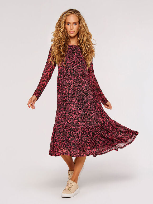 Floral Mesh Long Sleeve Dress Dani + Madi