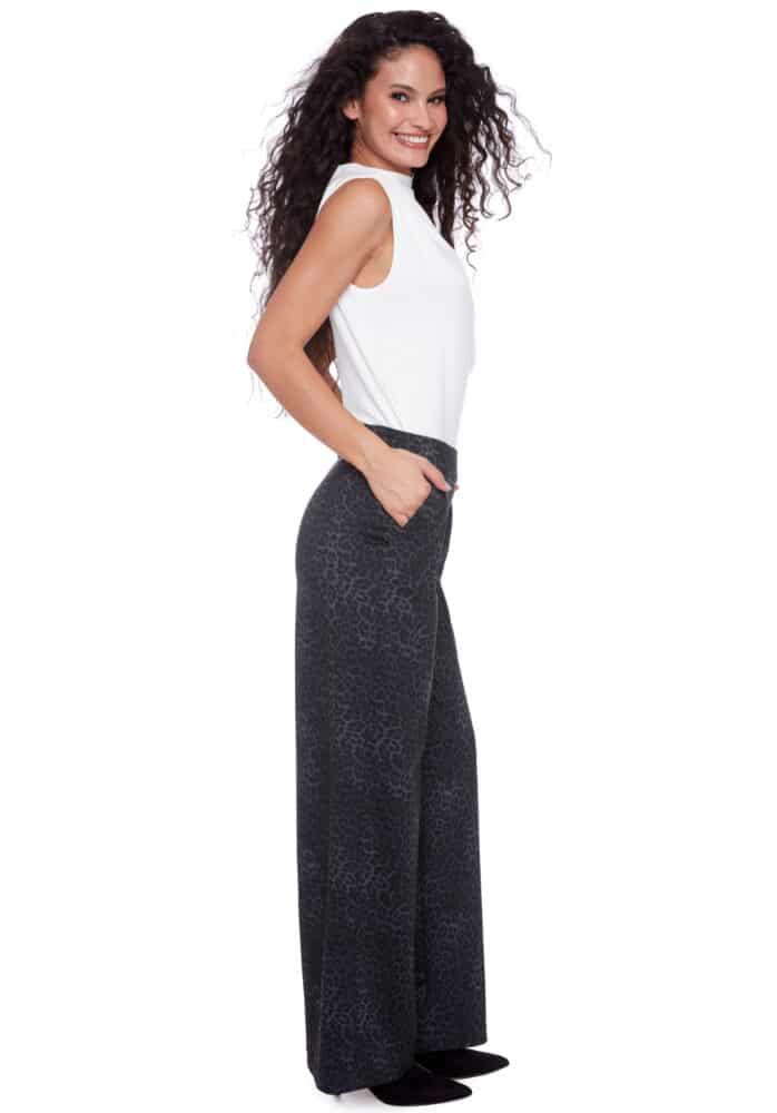 Audrey Leopard Print Wide Leg Pant