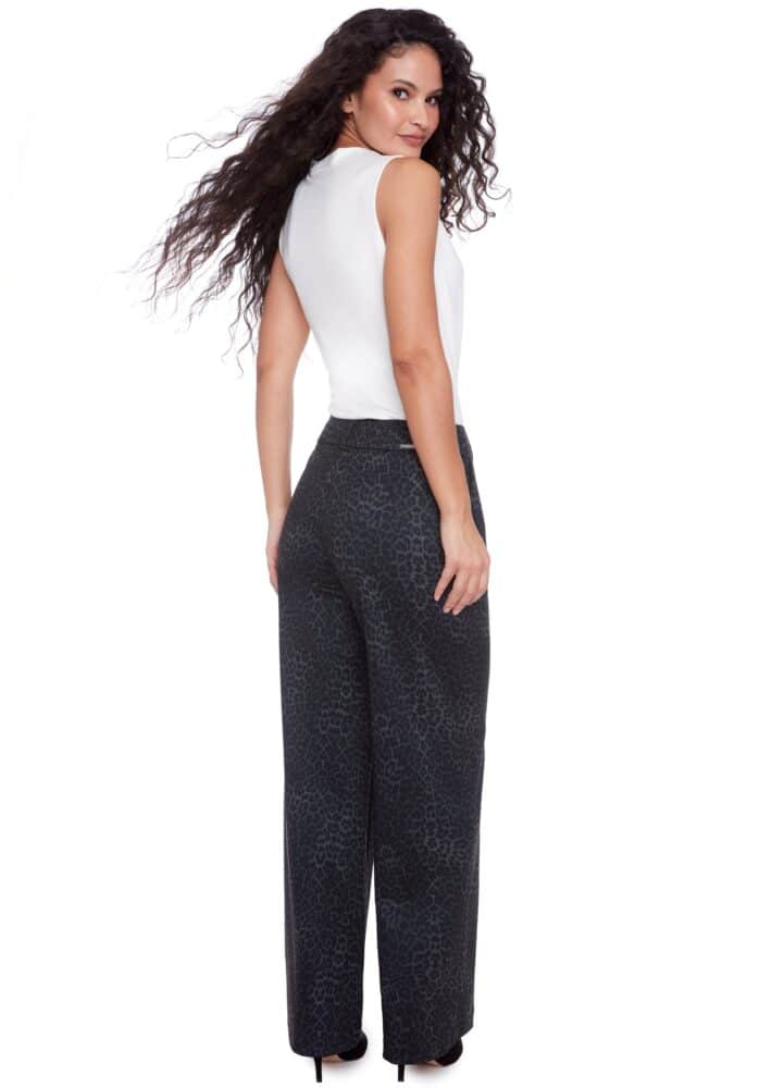 Audrey Leopard Print Wide Leg Pant