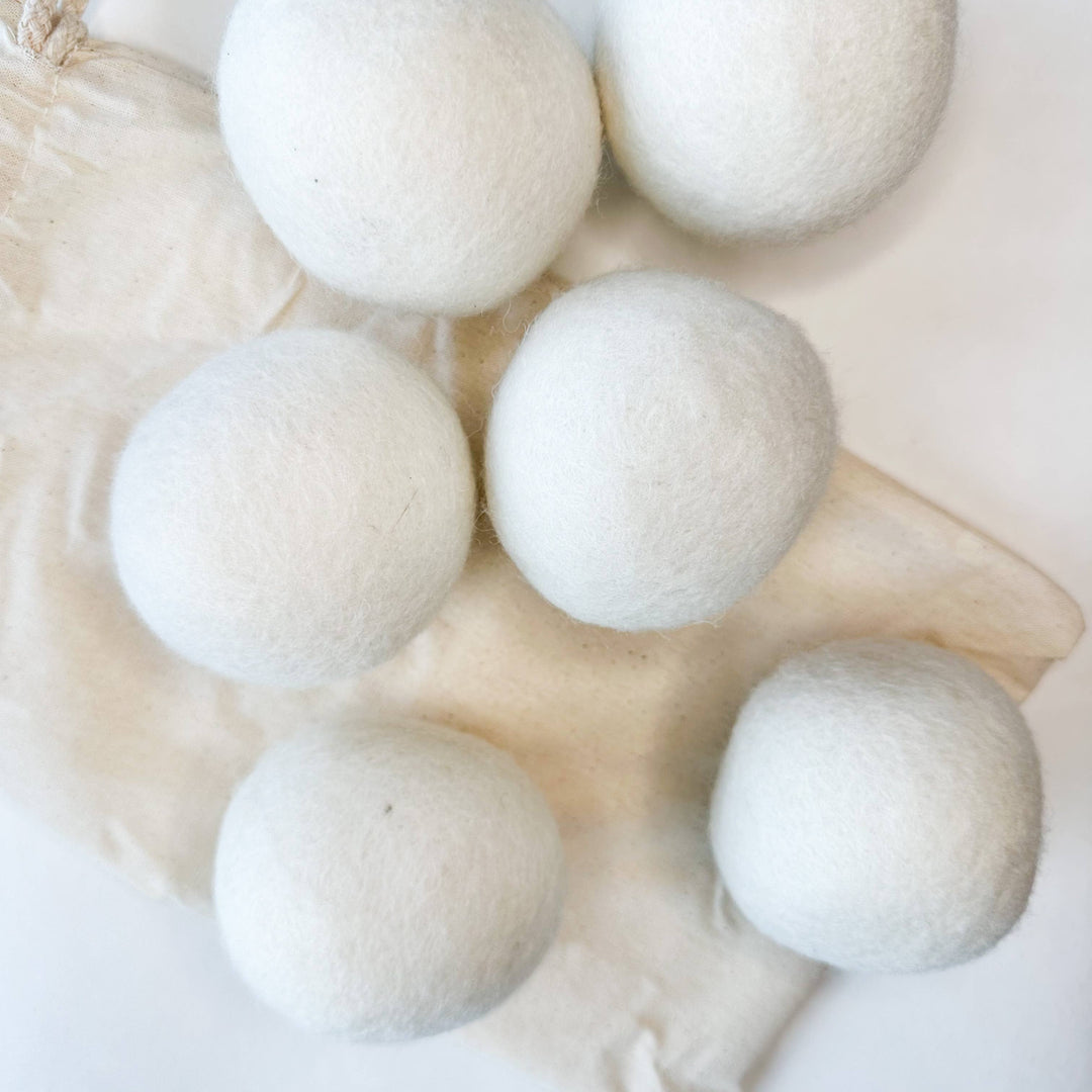 Natural Organic Handmade Wool Dryer Balls - Set of 6