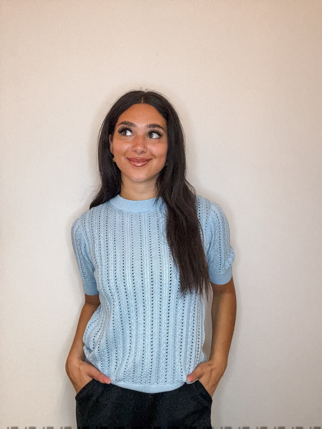 Morena Open Knit Sweater Tee