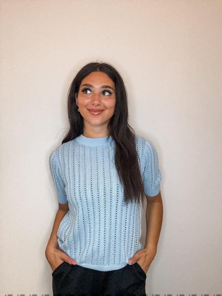 Morena Open Knit Sweater Tee