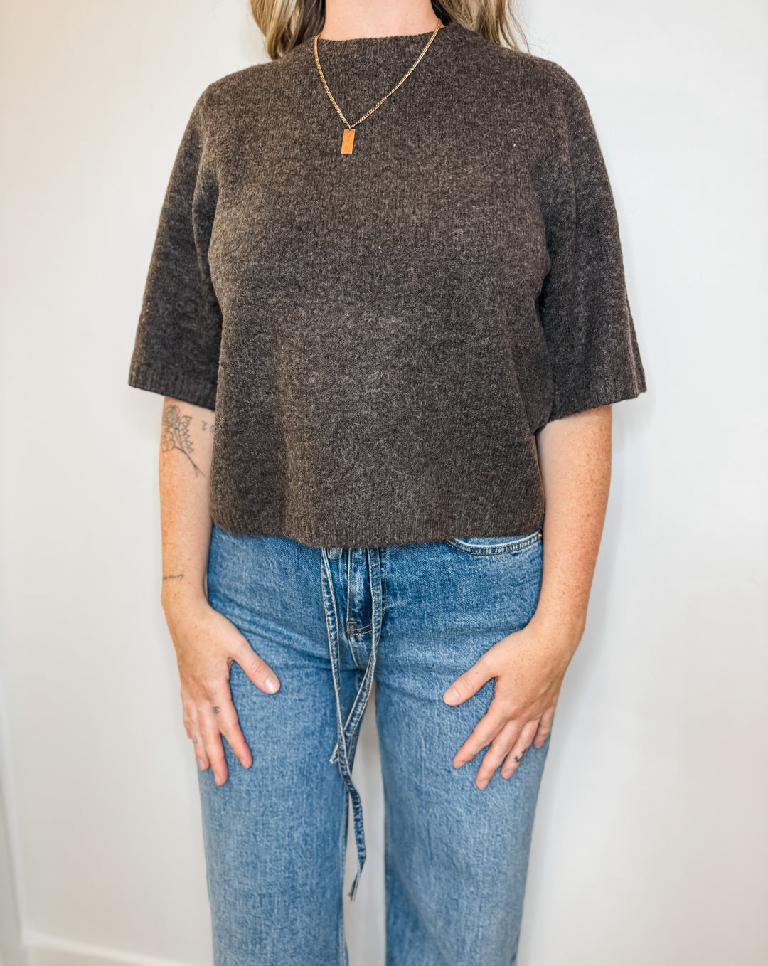 Boom Sweater Tee - Brown