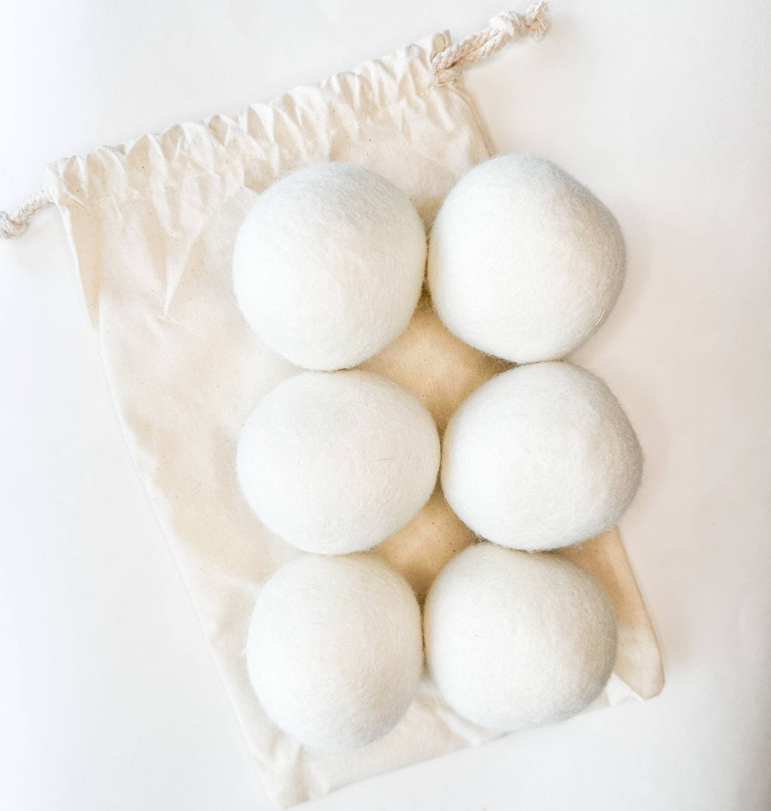 Natural Organic Handmade Wool Dryer Balls - Set of 6