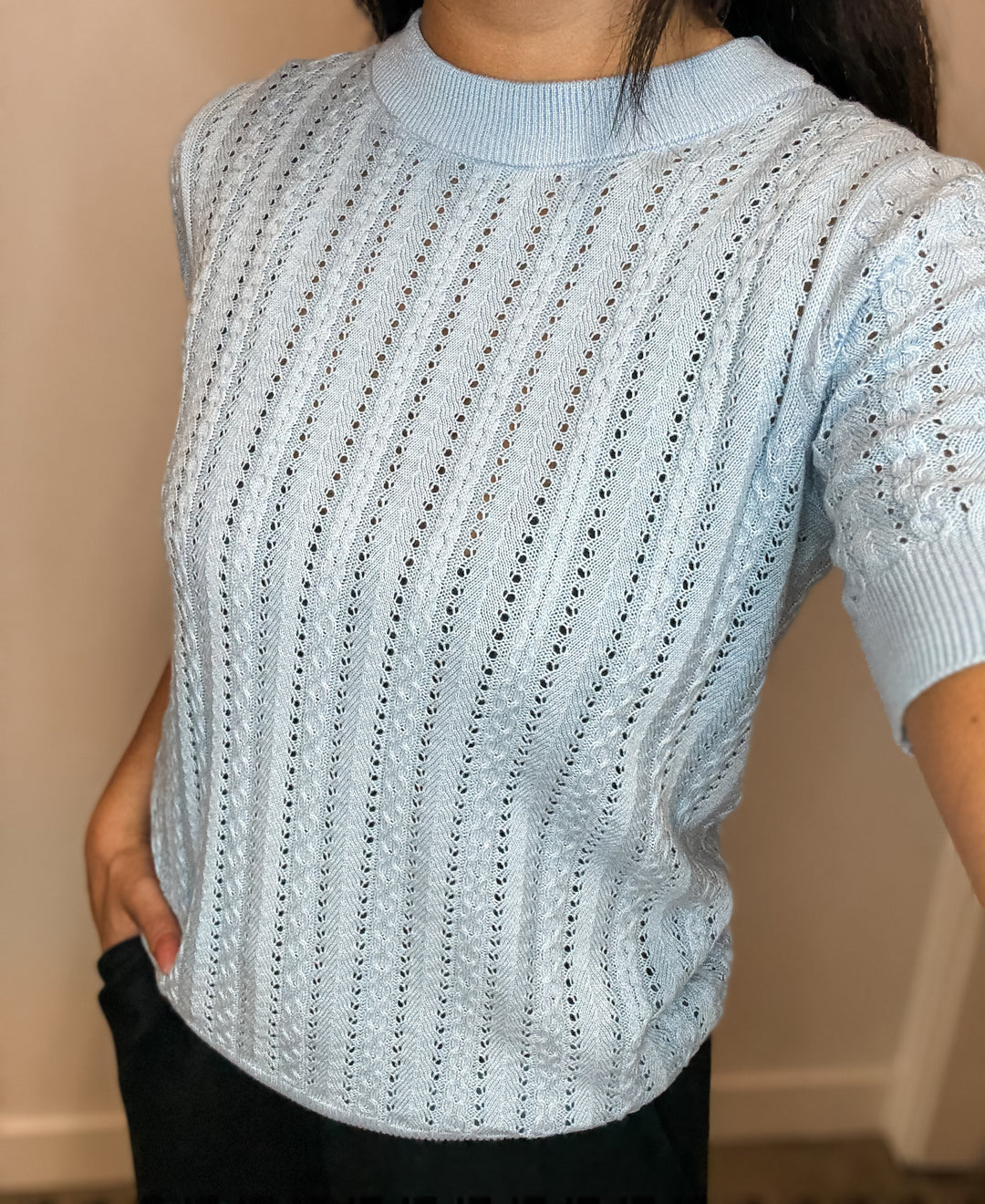 Morena Open Knit Sweater Tee