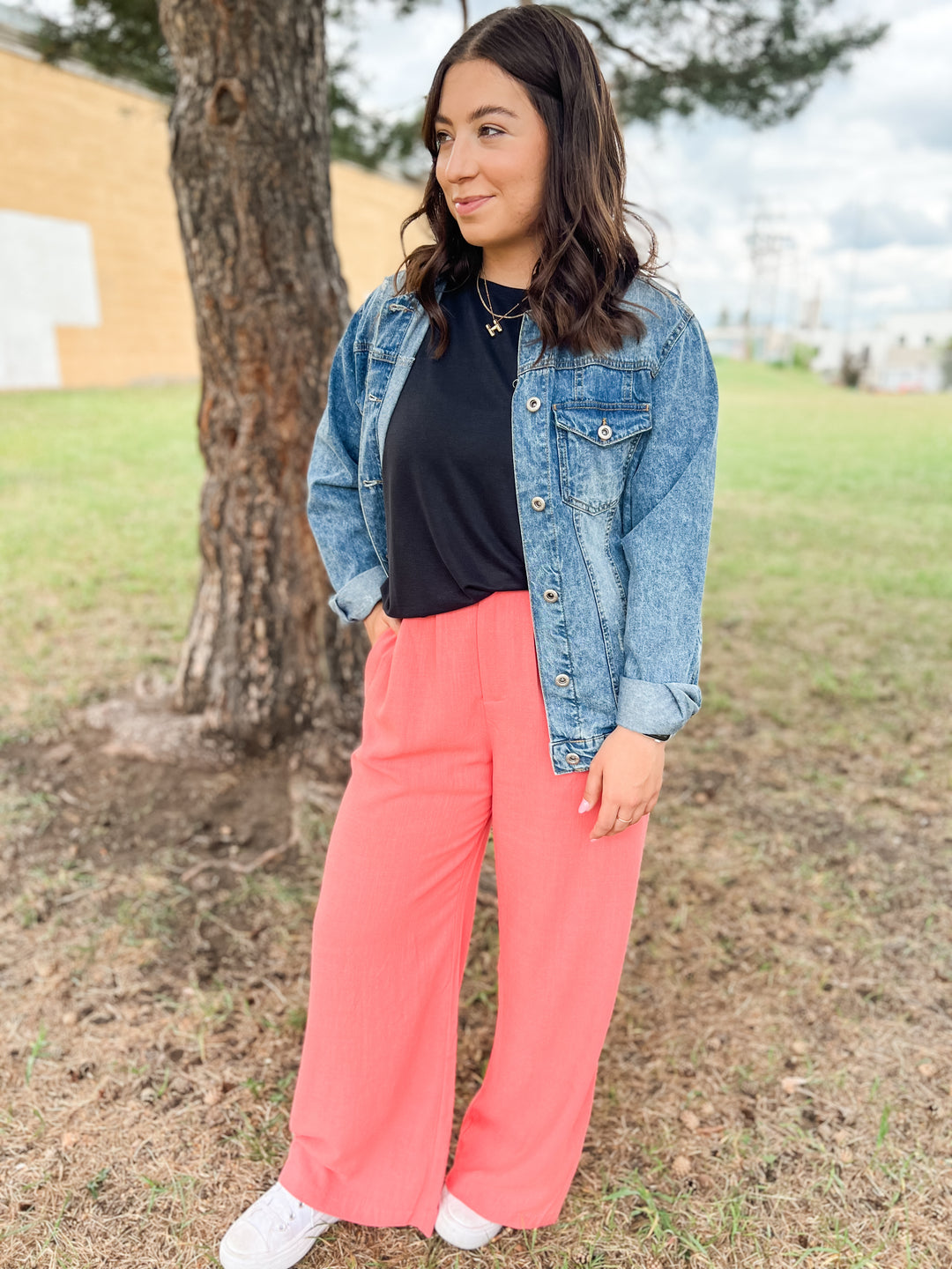 Botanical Linen Trousers - Pink