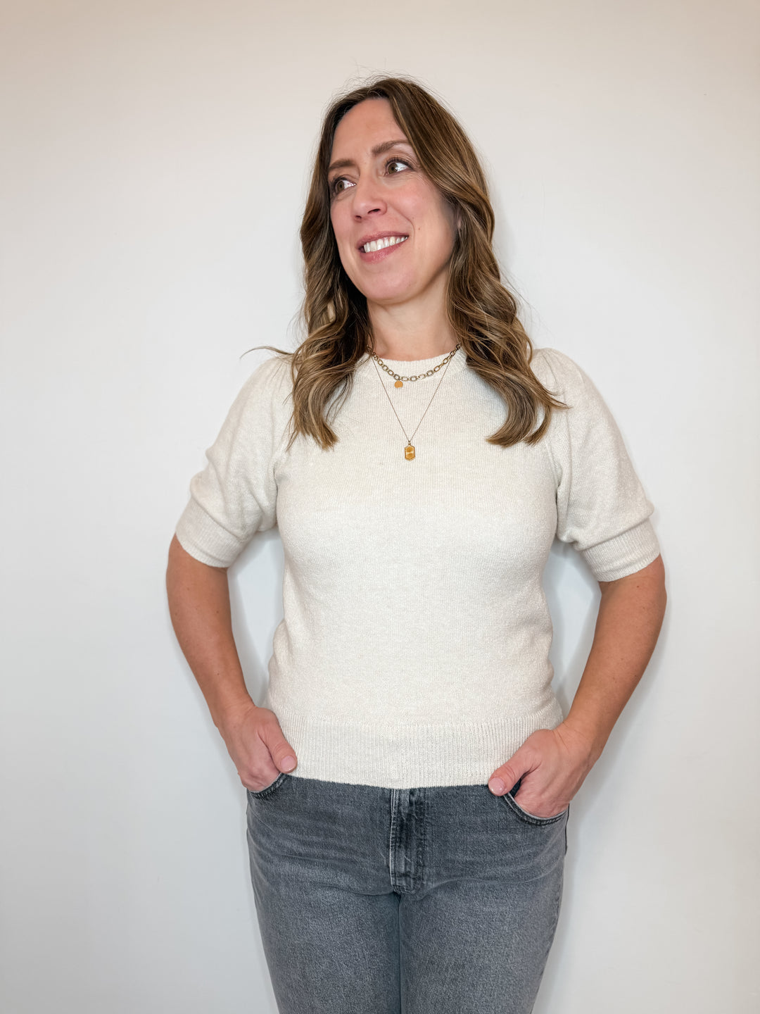 Rica Sweater Tee - Cream