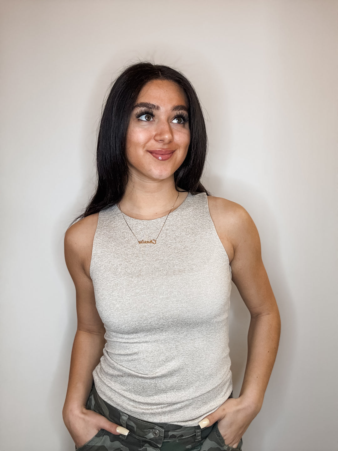 Maria Muscle Tank - Oatmeal