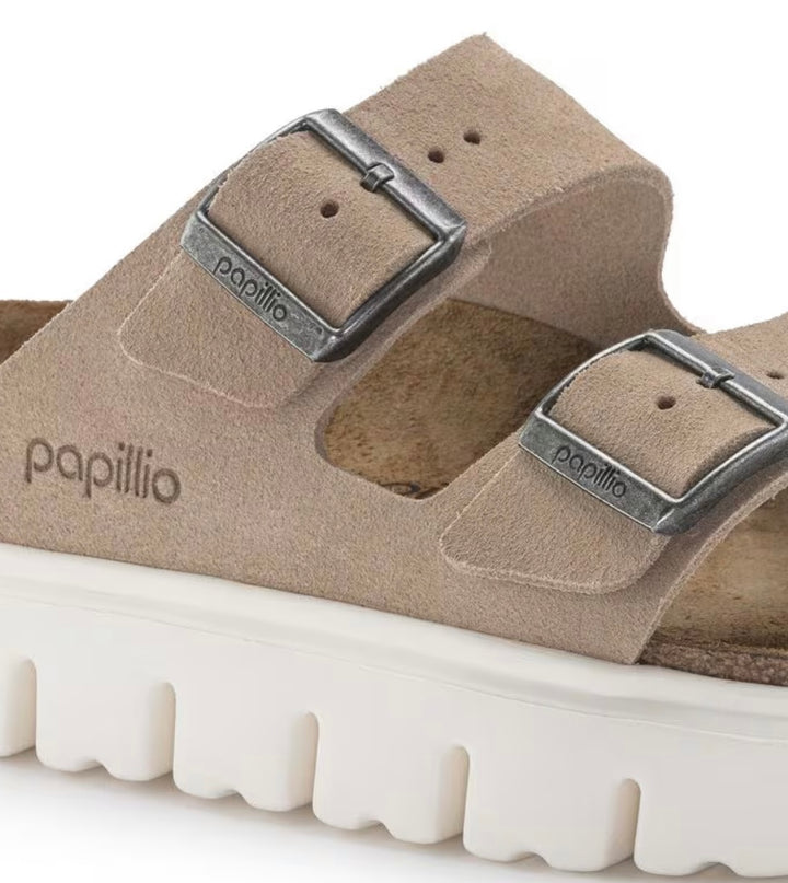 Birkenstock Arizona Chunky Sandals - Suede Beige