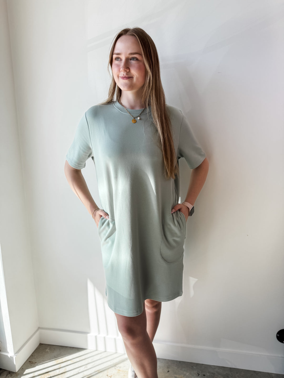 Nell T-Shirt Dress - Aqua