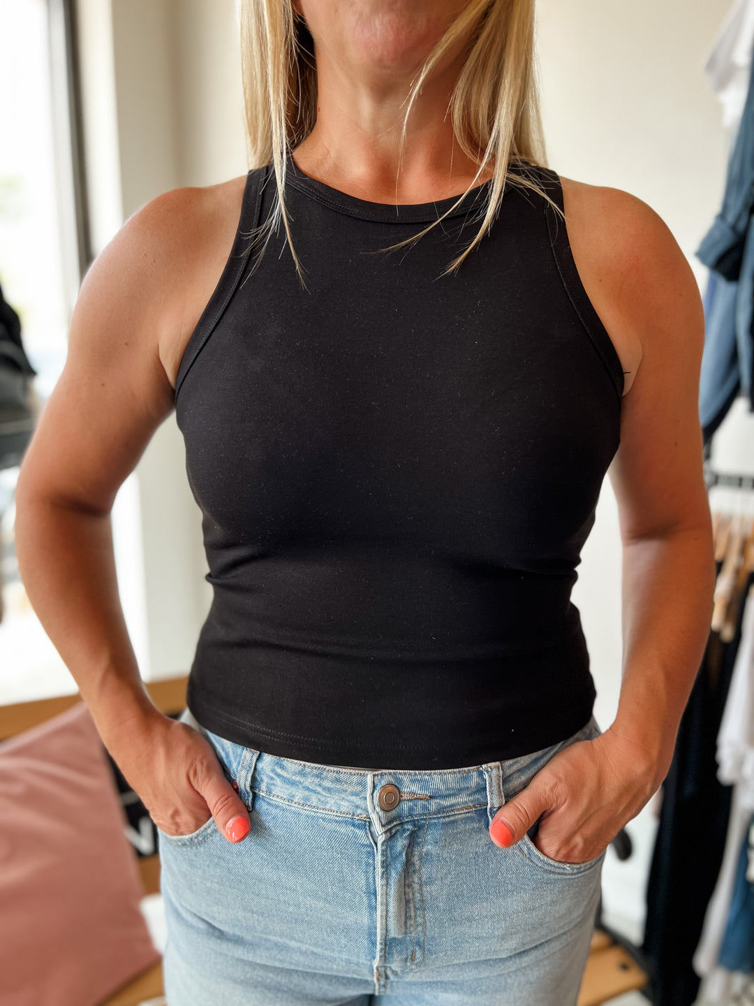 Adina Racer Tank- Black