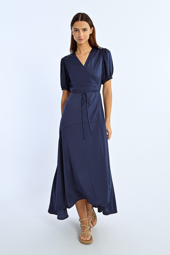 Navy Wrap Maxi Dress