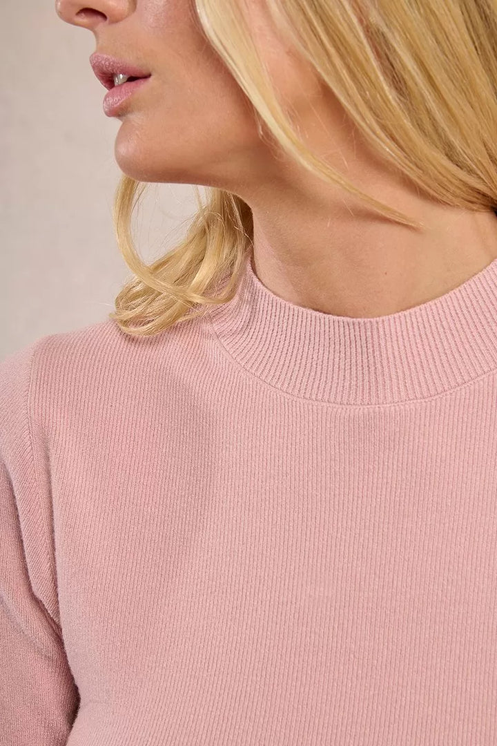 Mockneck Sweater Tee - Pink