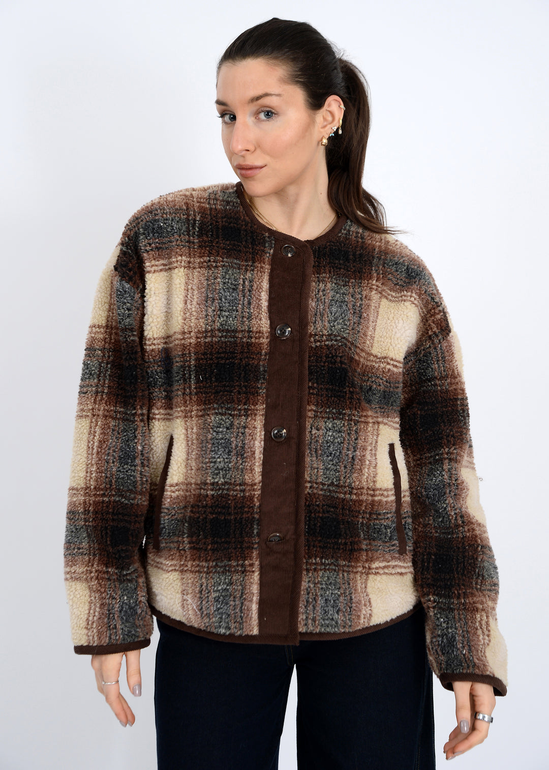Sophie Plaid Sherpa Jacket