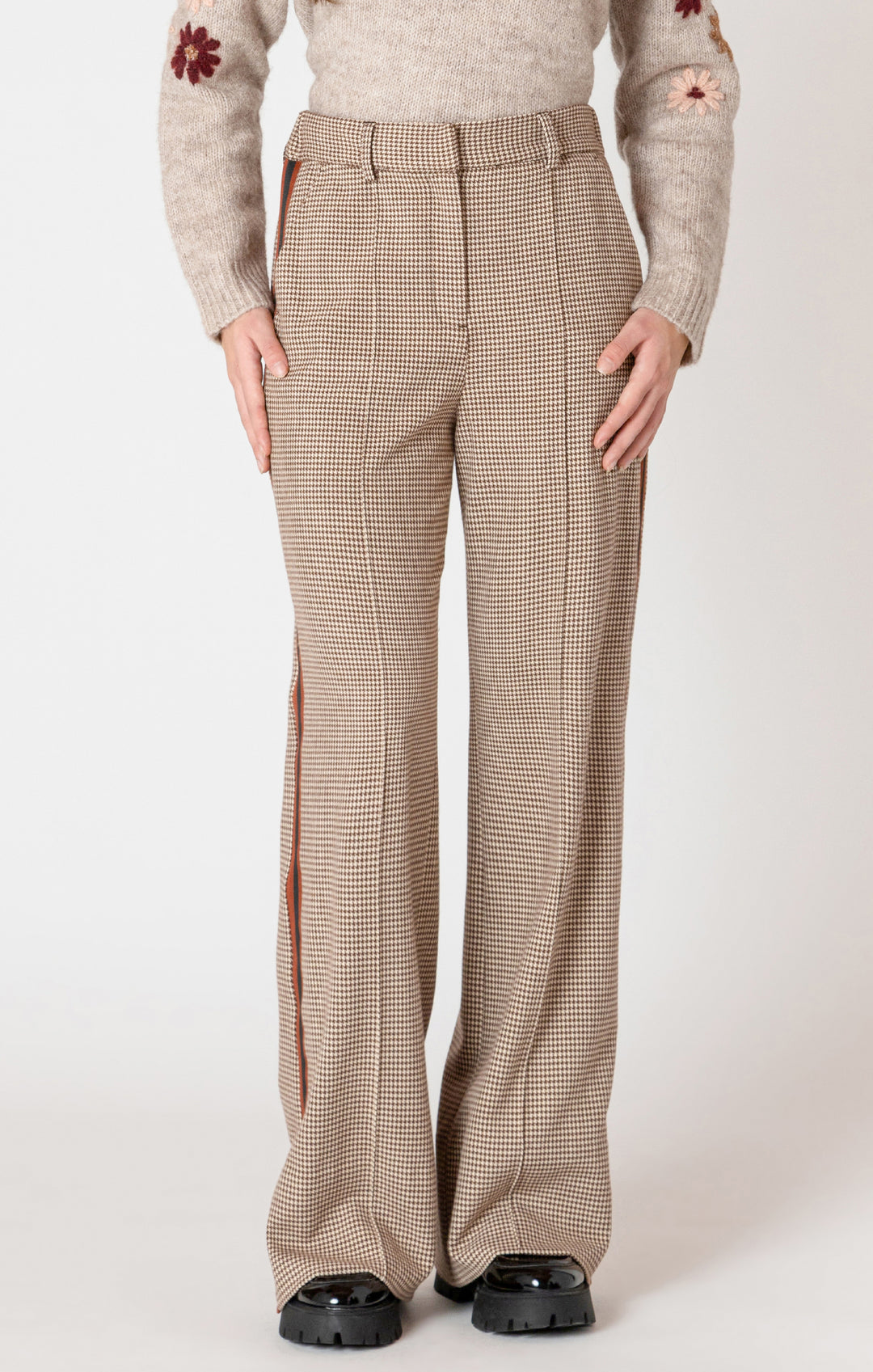 Houndstooth Wide Leg Pant