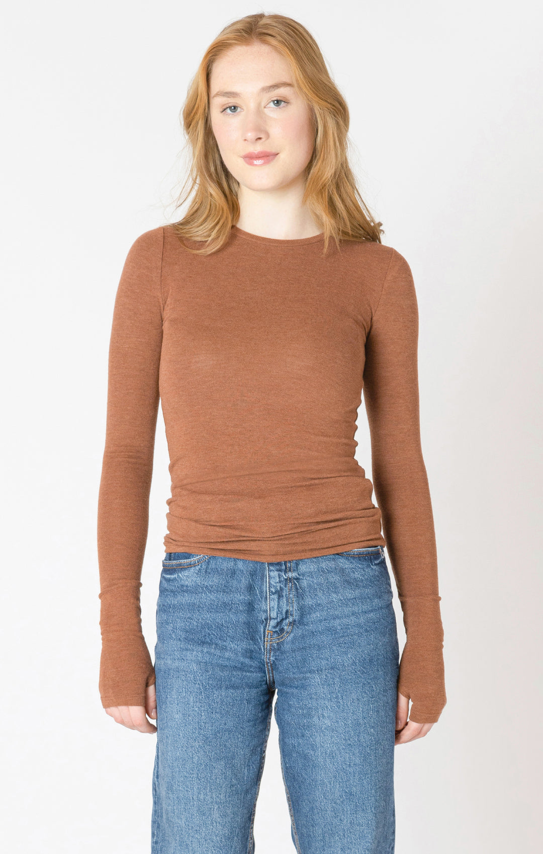 Heathered LS Top - Rust