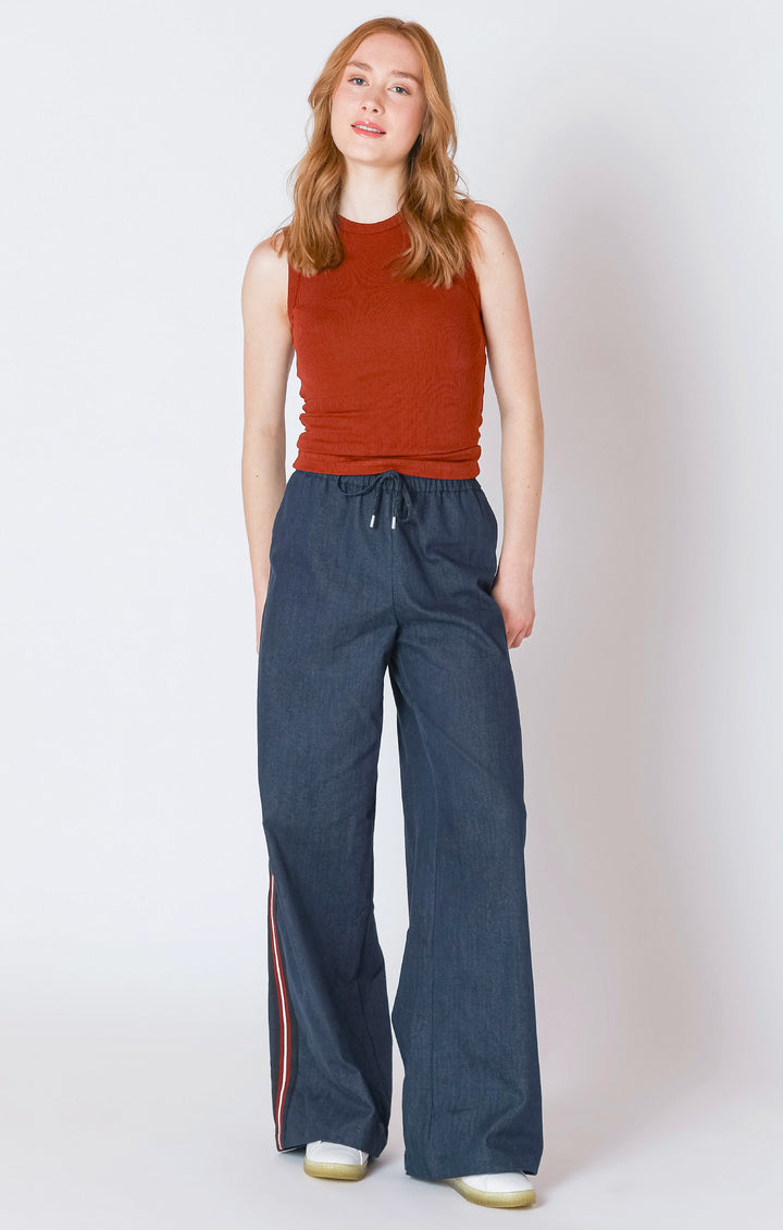 Side Striped Wide Leg Pants