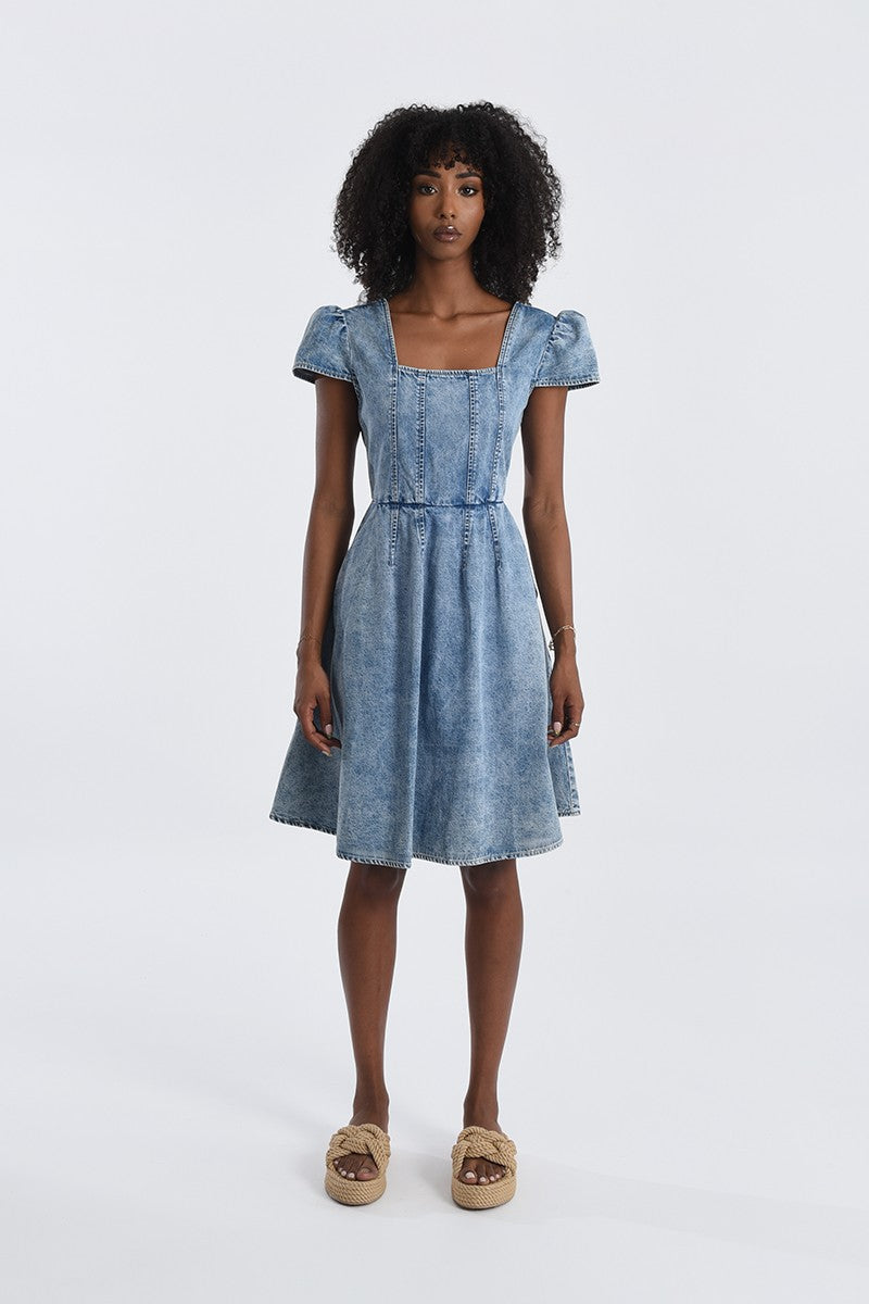 Denim skater outlet dress