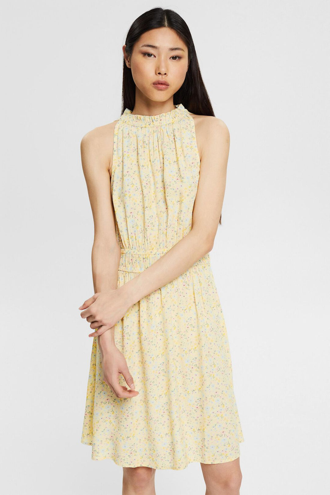 Halterneck Floral Print Dress