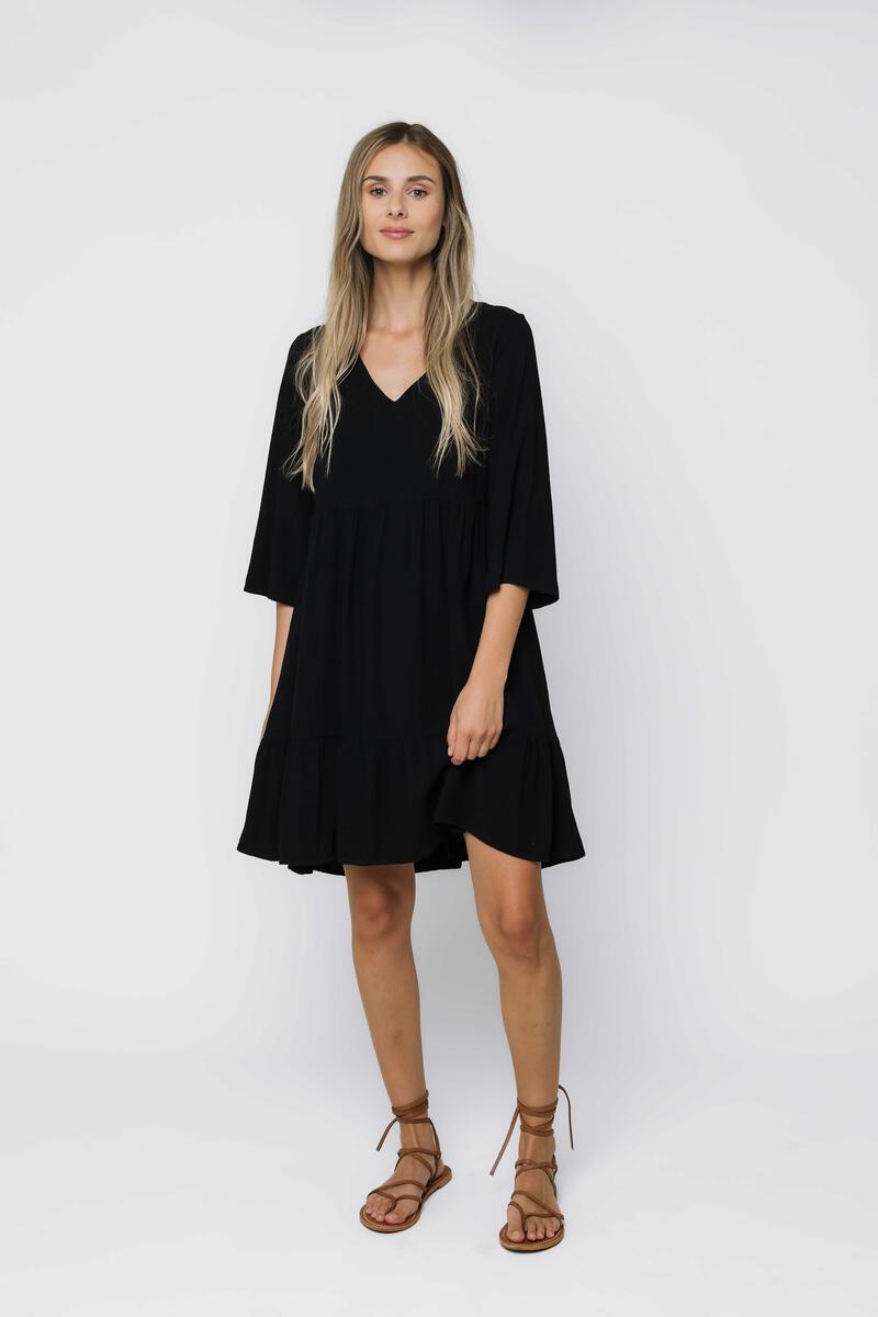 Grace Tiered Dress - Black