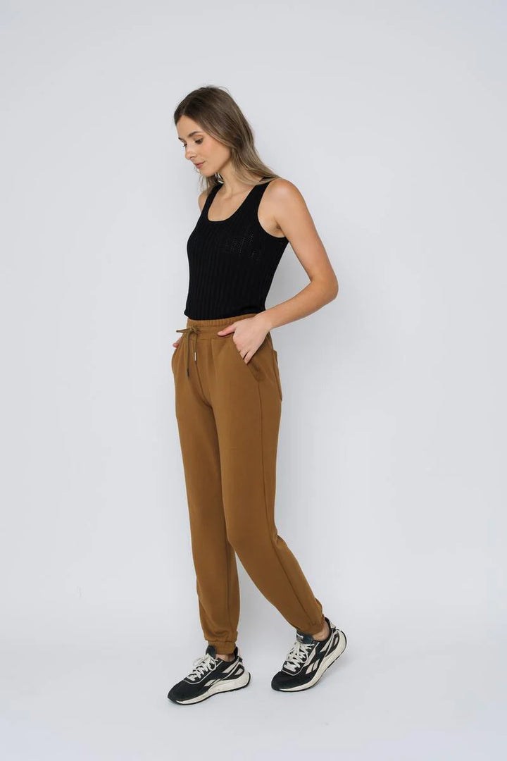 Laina Luxe Fleece Jogger - Caramel