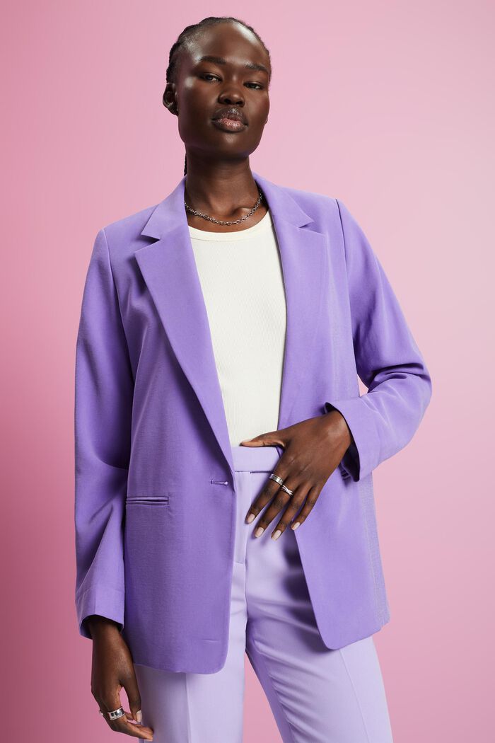 Purple Single Breasted Blazer