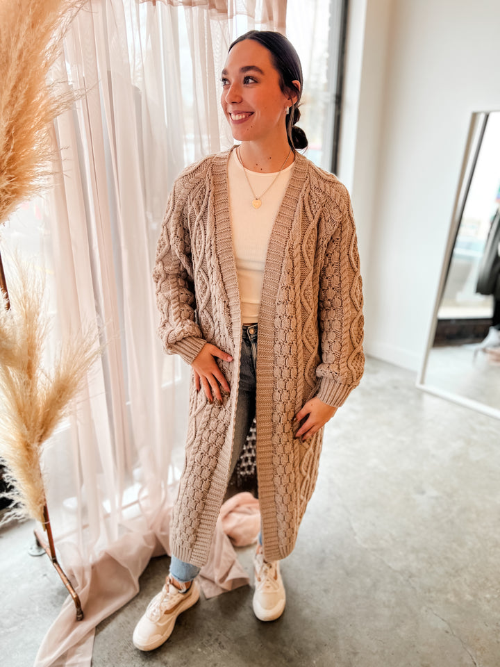 Chunky Cable Knit Cardigan