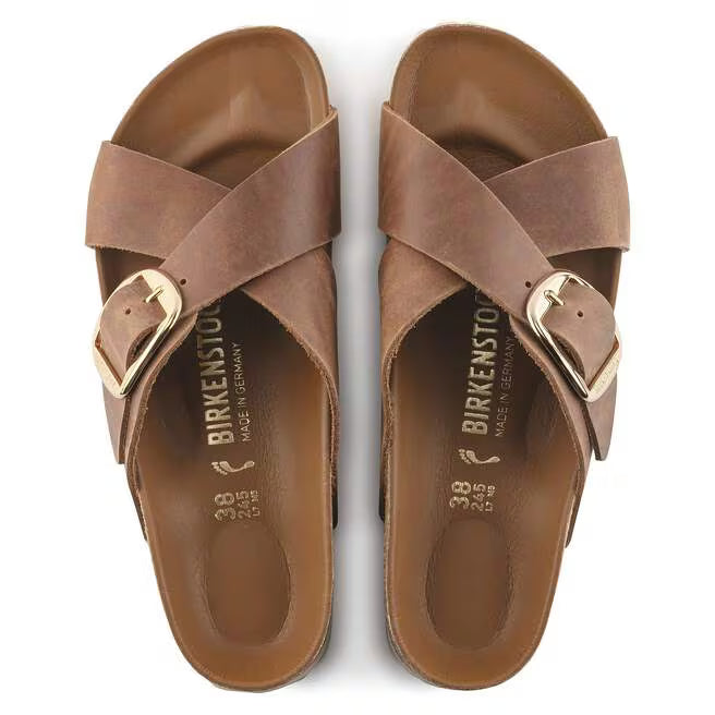 Birkenstock Siena Big Buckle Sandals - Cognac