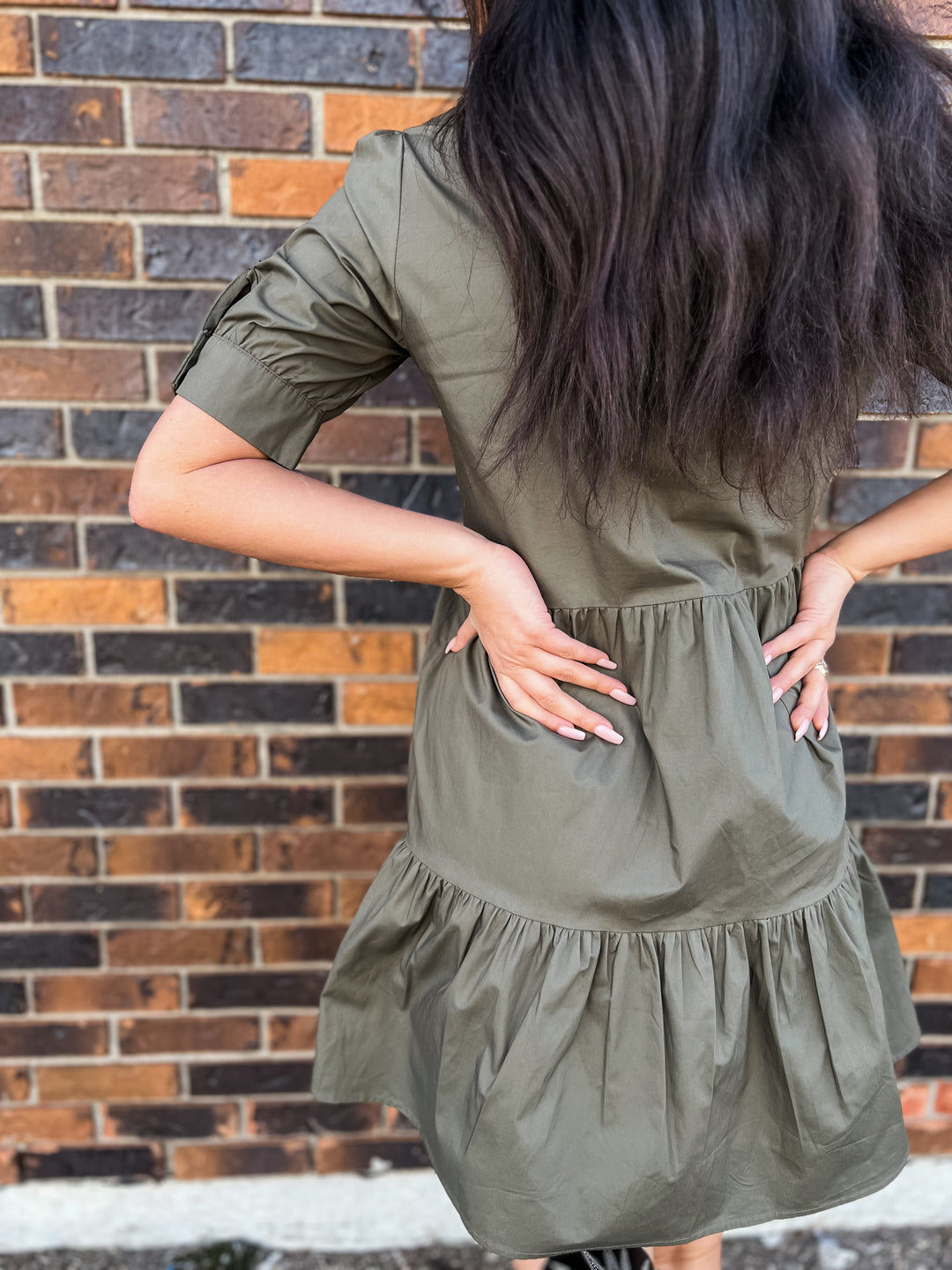 Khaki Babydoll Dress