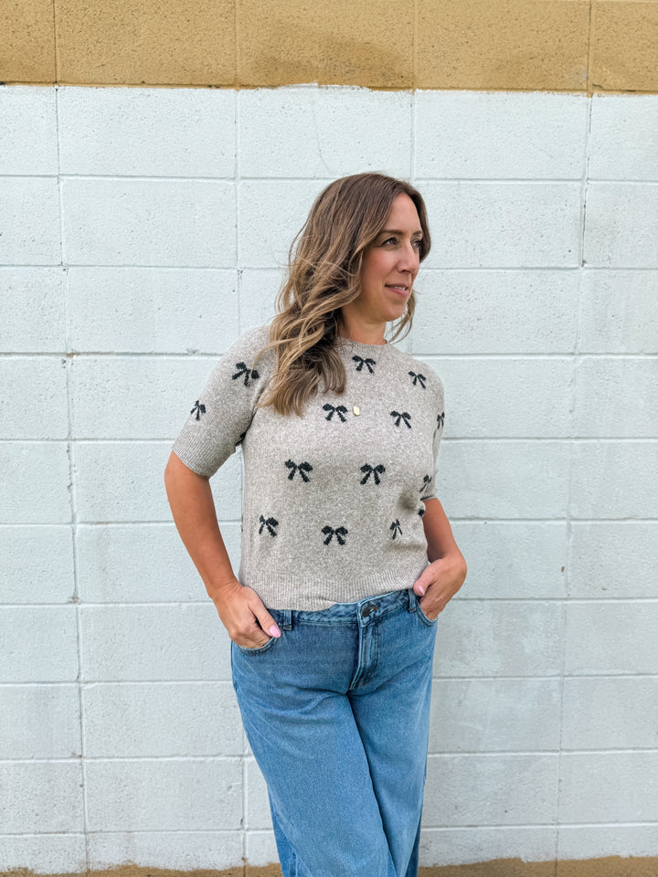 Doffy Sweater Tee - Black Bows