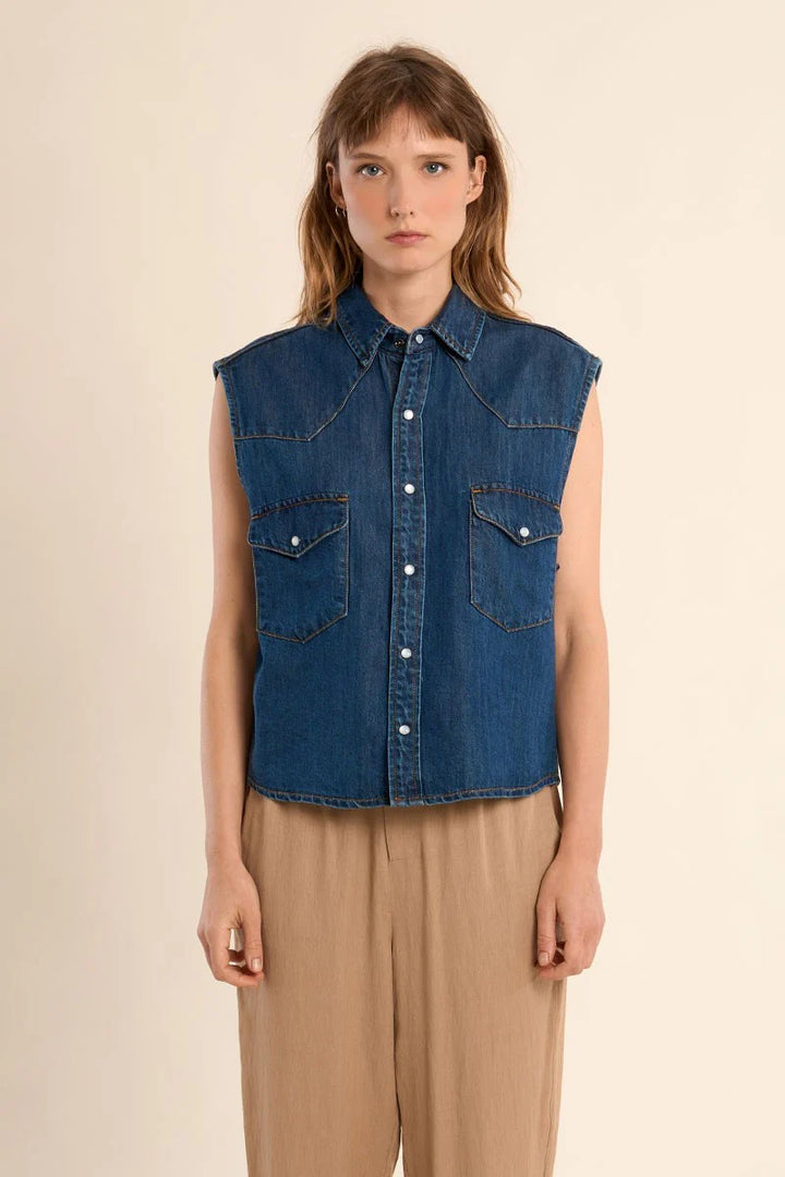 Dark Denim Blue Vest
