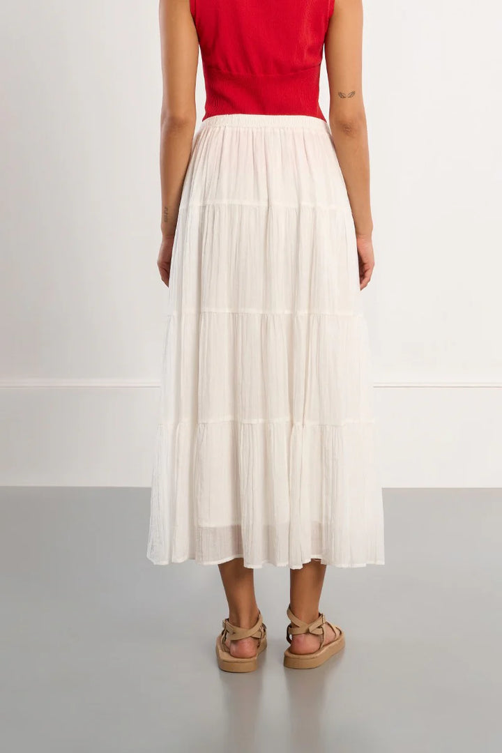 White Flowy Long Skirt