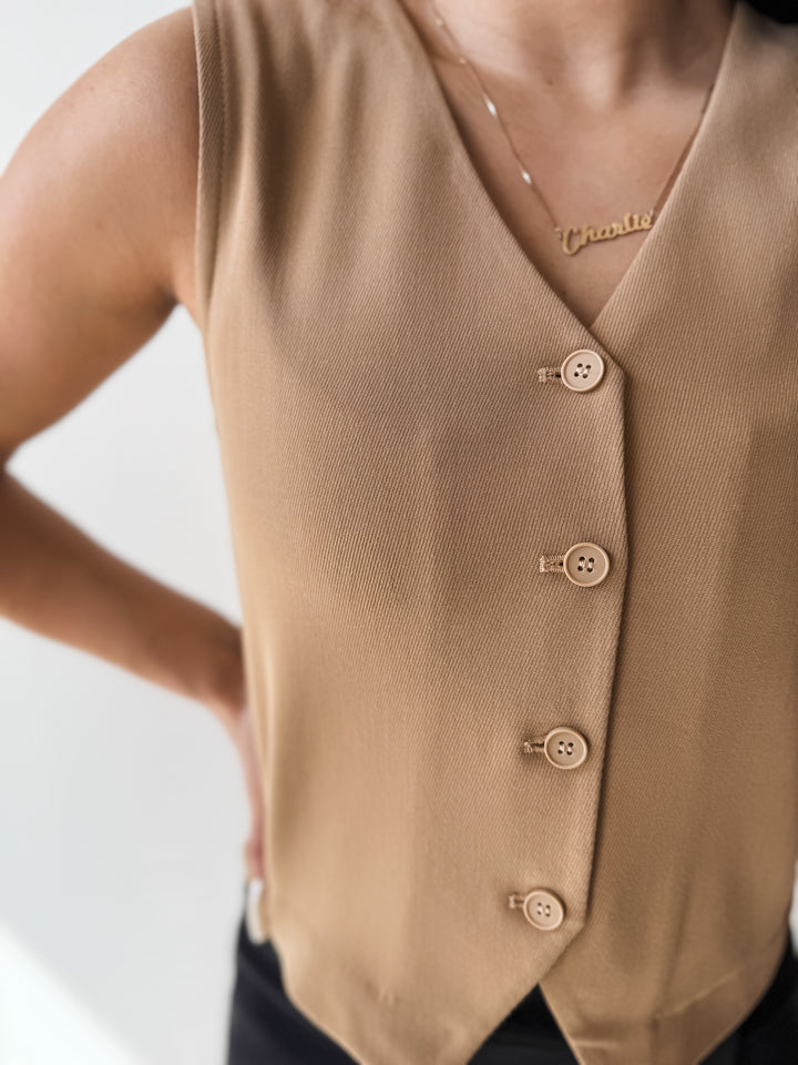Thana Vest Top - Tan