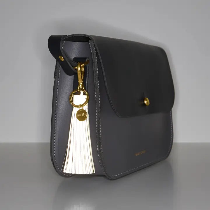 Soft Tassel Bag Charm - Olive/Gold