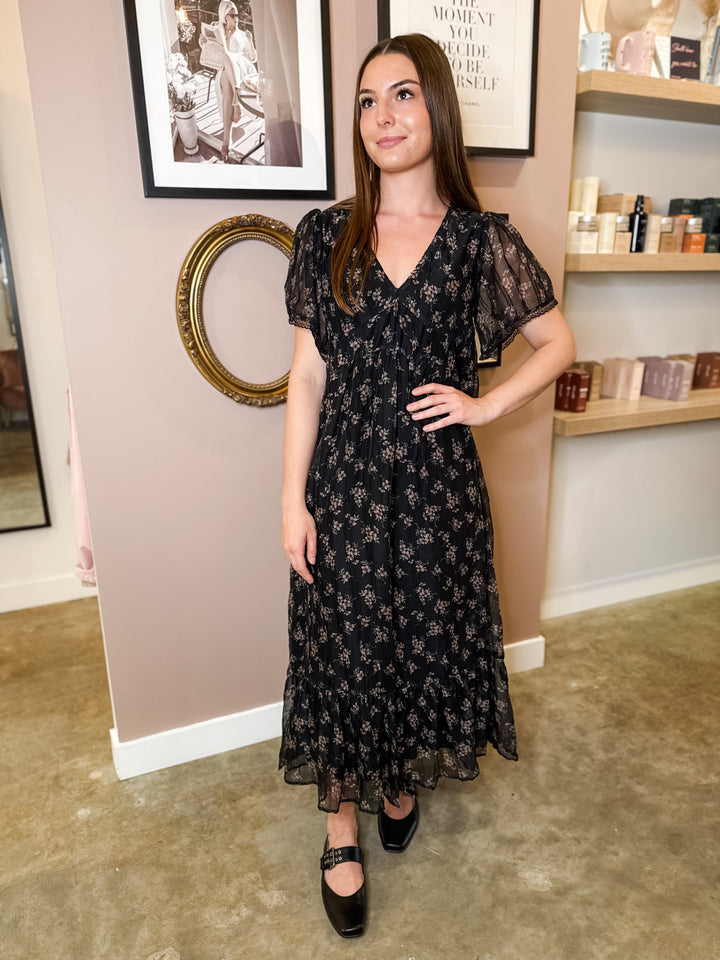 Black Floral Maxi Dress