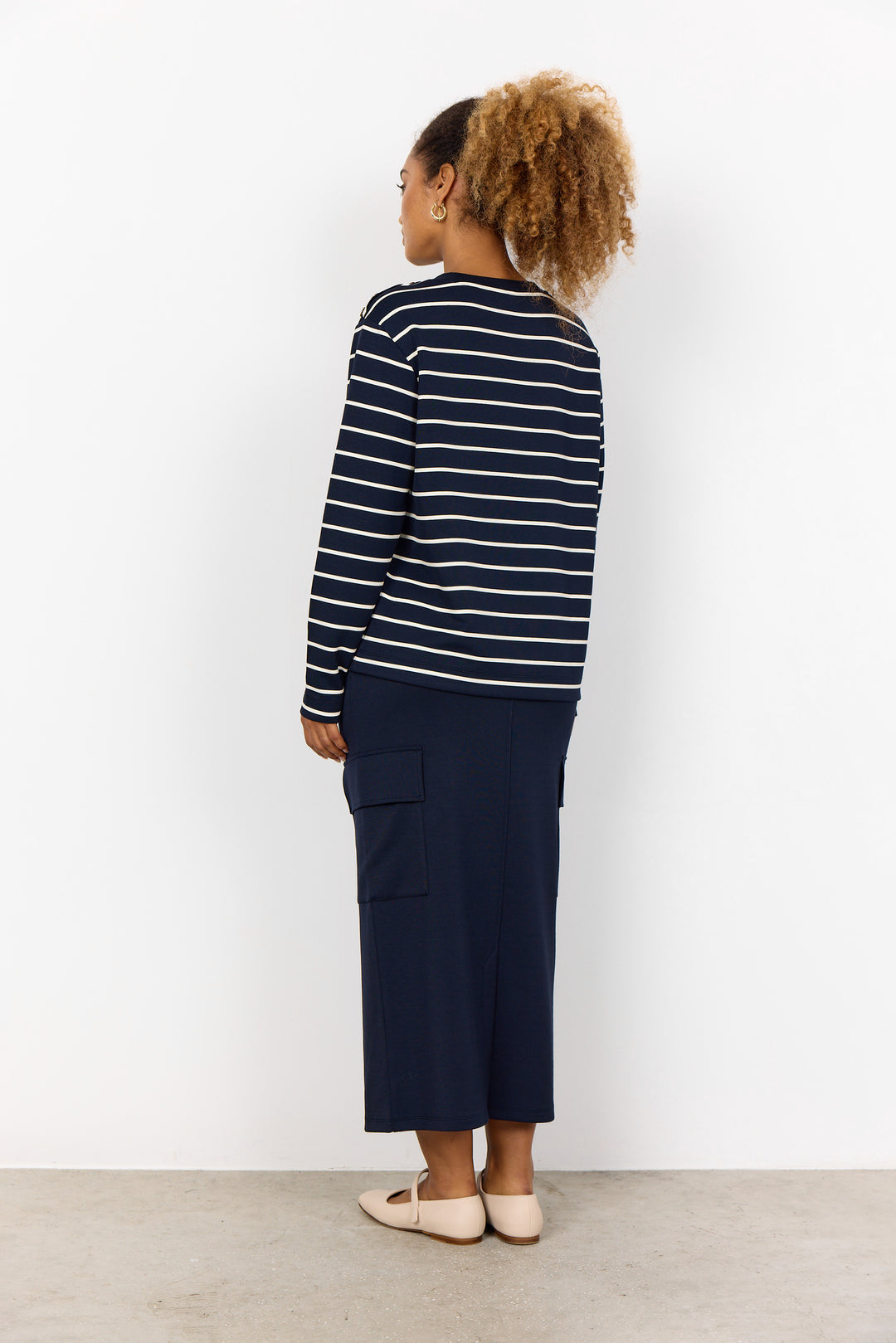 Barni 26 Long Sleeved Navy Striped Top