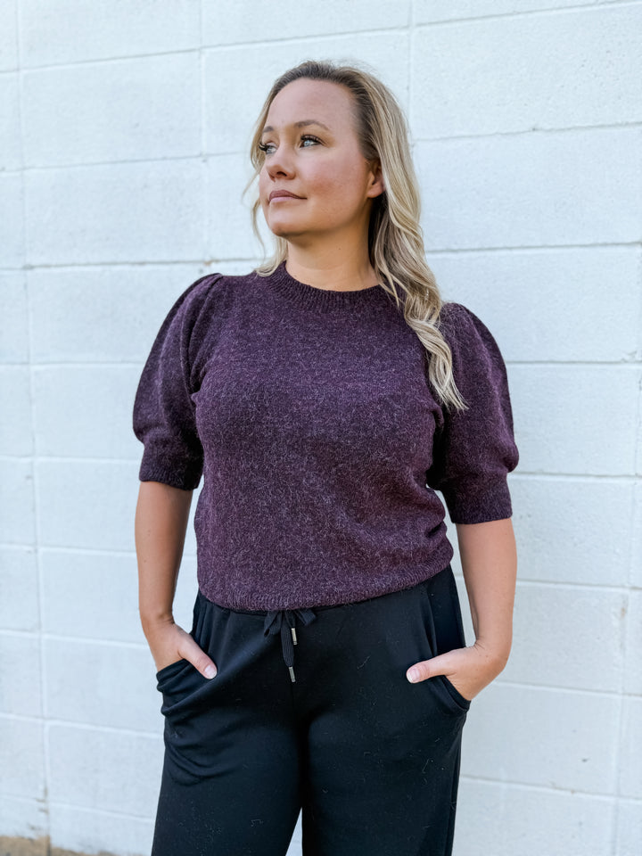 Doffy Sweater Tee - Burgundy