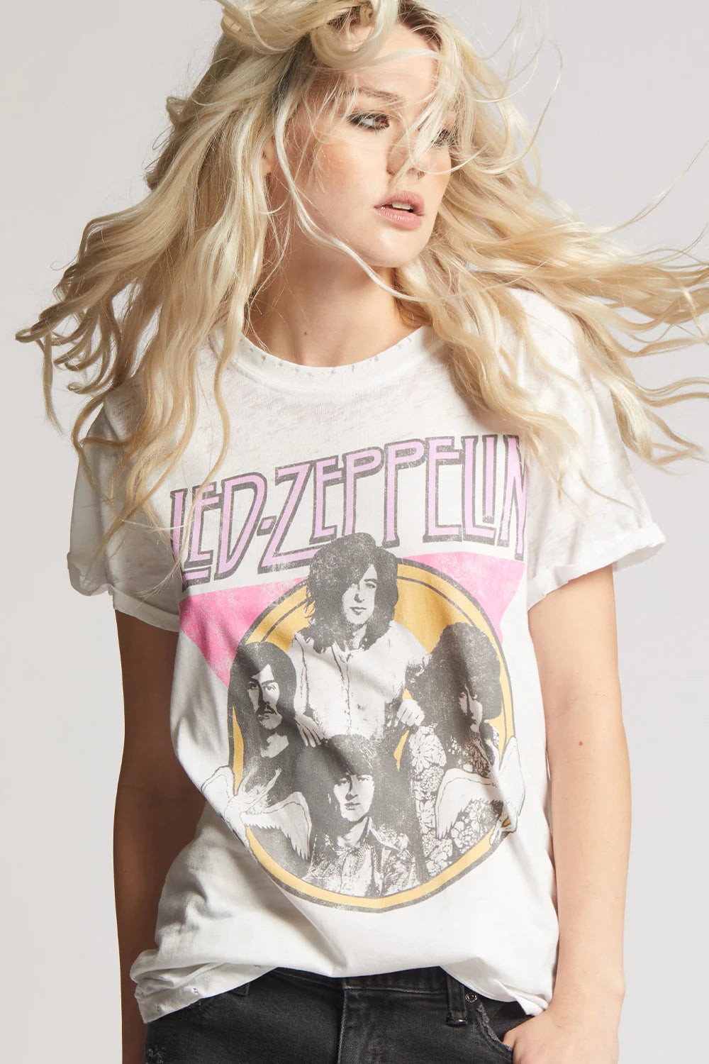 Led Zeppelin White Graphic Band Tee