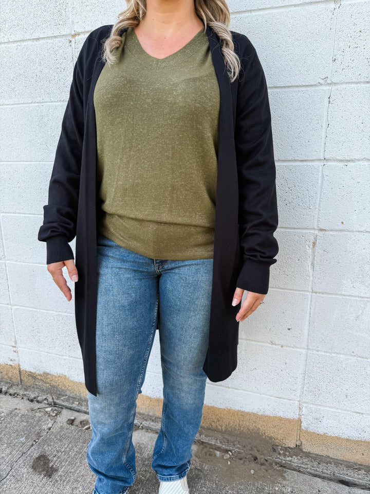 Silje Long Cardigan - Black