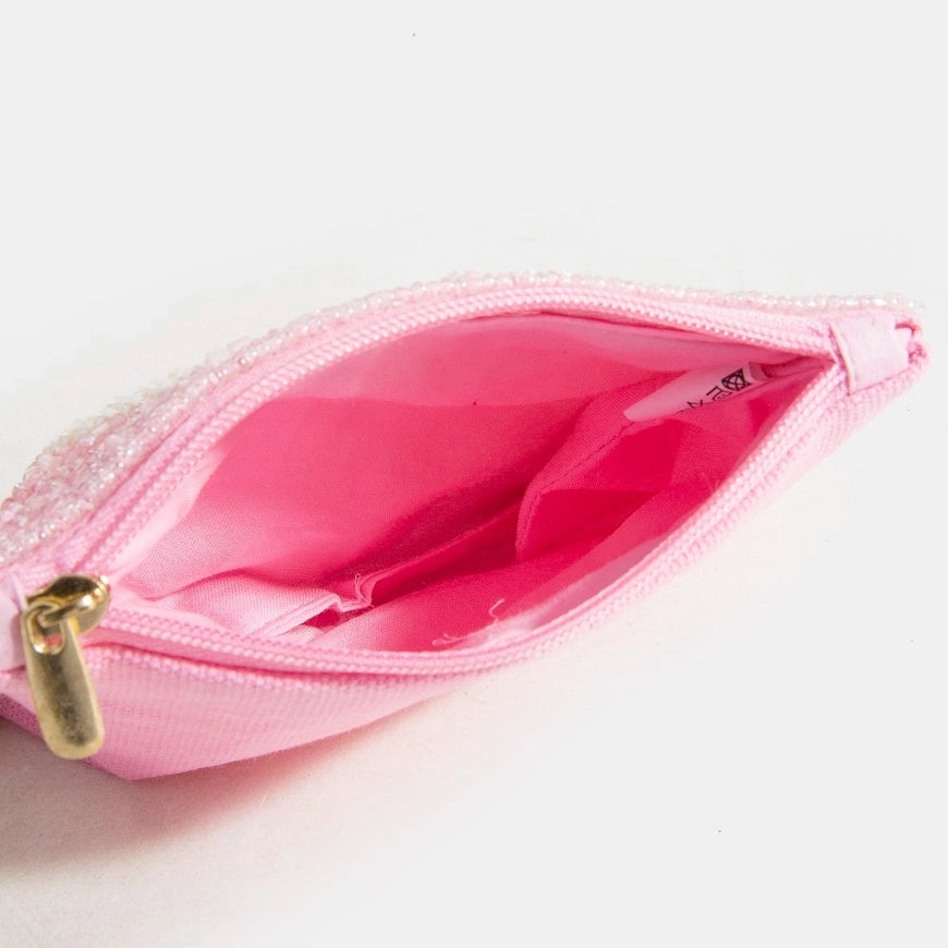 Pearl Heart Beaded Coin Purse