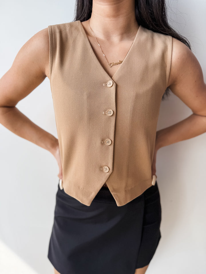 Thana Vest Top - Tan