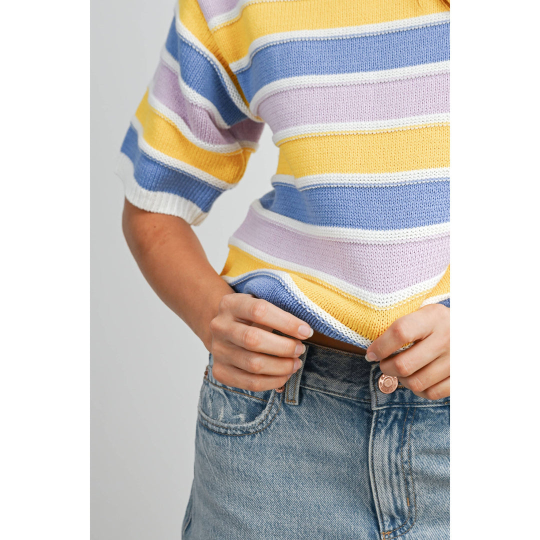 Striped Knit Sweater Tee