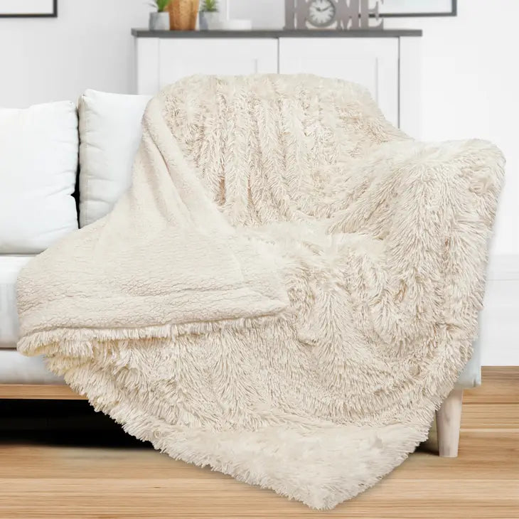Faux Fur Sherpa Throw Blankets