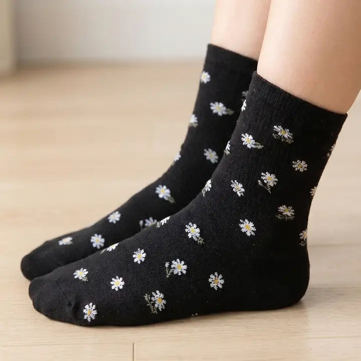 Daisy Print Socks