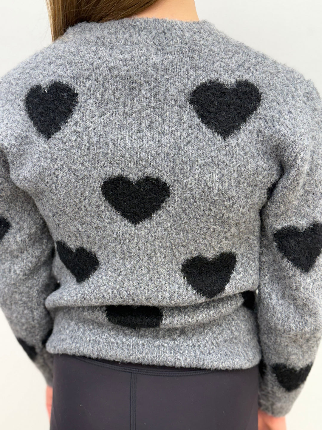 Girls Heart Pattern Sweater