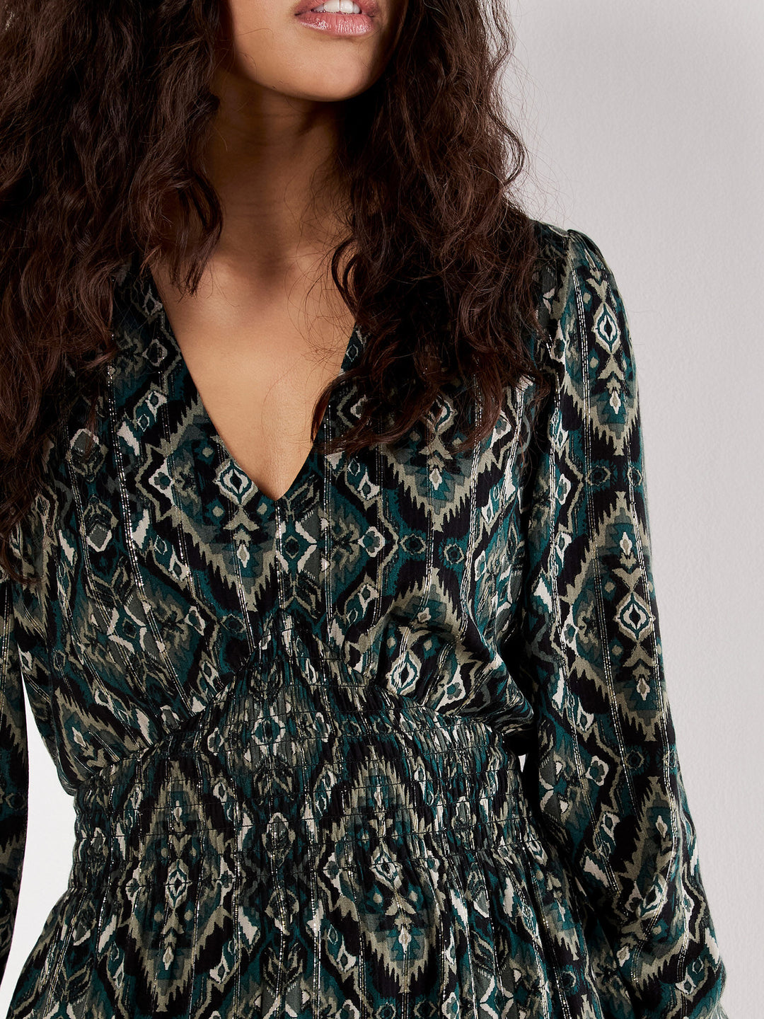 Smocked Waist Printed Dress